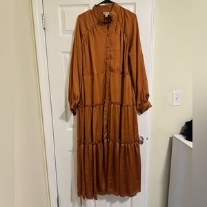 Elegant Brown Maxi Dress